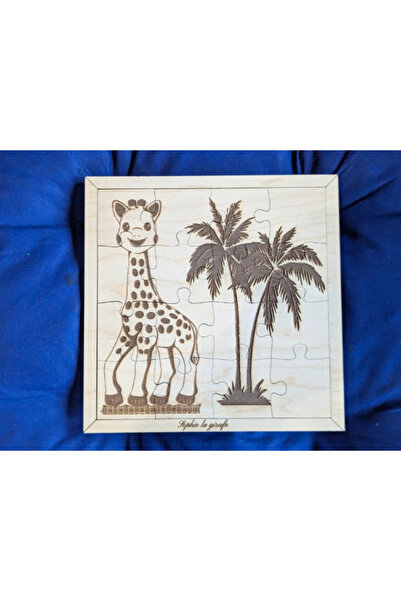 Gabcom Puzzle din Lemn – Girafa, Puzzle Montessori Educativ, 16 piese, 15 x 1...