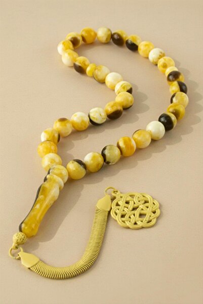 HOŞGÖR ACCESSORIES 10 mm Original Crimped Amber Prayer Beads