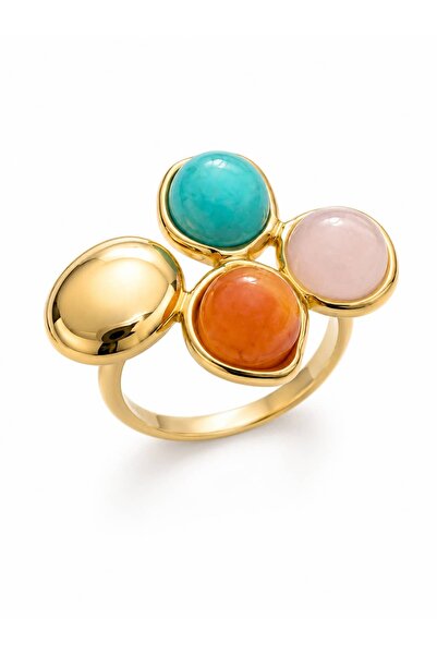 CHARMLUCKY Steel Colorful Stone Ring (Adjustable)