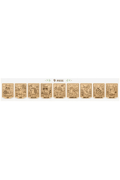 Gabcom Puzzle din Lemn – 9 Produse , Puzzle Montessori Educativ, 5 piese, 3x ...