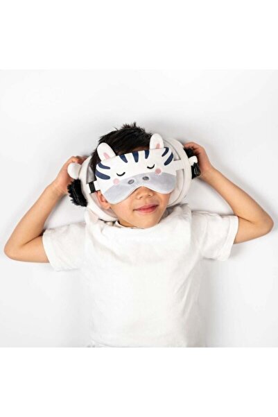Relaxeazzz Children's Travel Pillow and Eye Mask-Adoramals Bali the Zebra