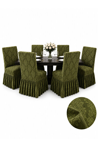 OEM Set 6 Huse Elastice pentru Scaune cu Volănaș, Material Jacquard, Universa...