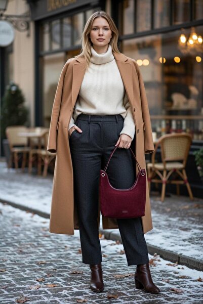 DUYGUSHOESBAG حقيبة نسائية مستوردة كبيرة الحجم من الجلد الطبيعي السويدي 7477