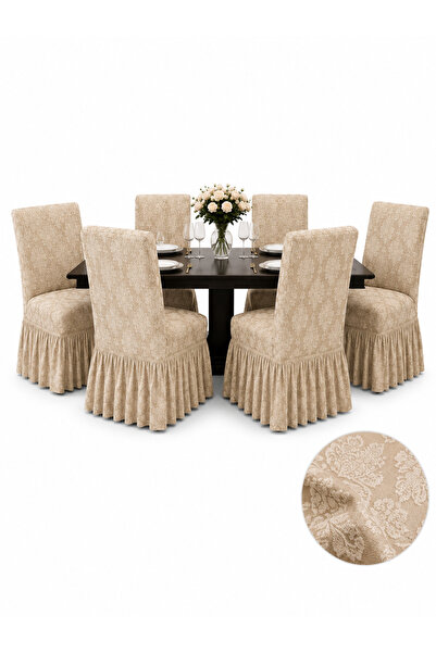 OEM Set 6 Huse Elastice pentru Scaune cu Volănaș, Material Jacquard, Universa...