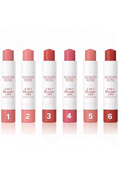 QOIDEN ROSE 2-in-1 Cream Lipstick and Blush Set, 6 Colors