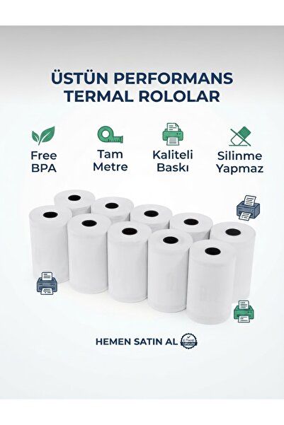 NorthAK 56x16 Termal Pos Kâğıdı Rulosu 10 Adet (1paket) - Tüm Cihazlara uygundur