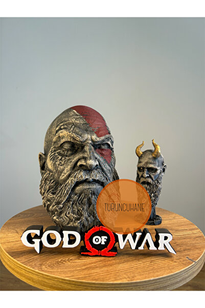 TURUNCUHANE Kratos Kulaklık Standı God Of War Logo Mimir 15 Cm - 3 Adet Dekor...