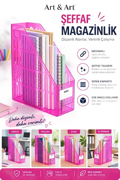Art & Art Kraf 5200 Θήκη για περιοδικά ΔΙΑΦΑΝΗΣ ΡΟΖ (1 Τεμάχιο)