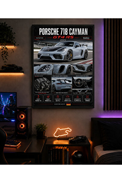 Miutic Print Studio Tablou decorativ auto Porsche 718 Cayman GT4 RS 2024, Tab...
