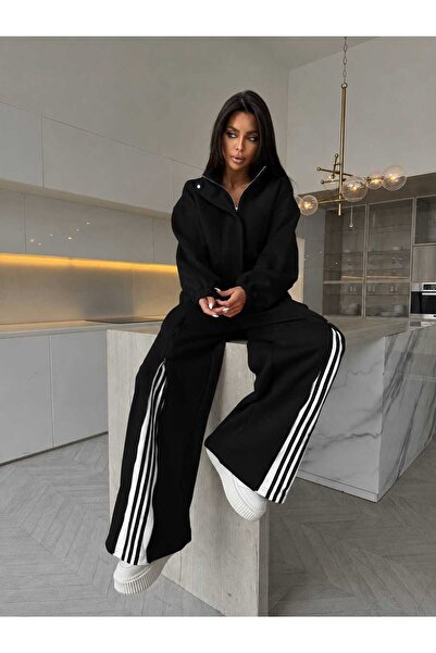 MODA12 Women's Striped Detailed Tracksuit Set