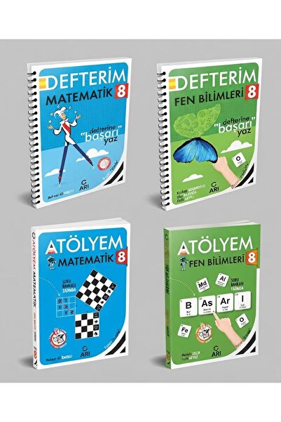 Arı Yayıncılık ARI YAYINLARI 8. SINIF FEN BİLİMLERİ ATÖLYEM +DEFTER VE MATEMA...