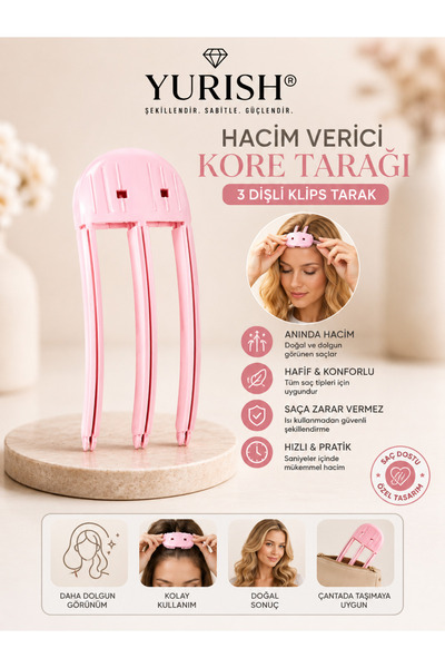 YURISH 3’lü Saç Şekillendirme ve Hacim Seti