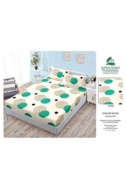 Super Design Pucioasa Set husa finet si 2 fete perna , cu elastic, 160x200 cm...