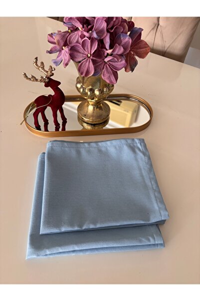 Generic Brand 2-Pack Light Blue Square Fabric Napkins 36X36 cm Tableware Food...