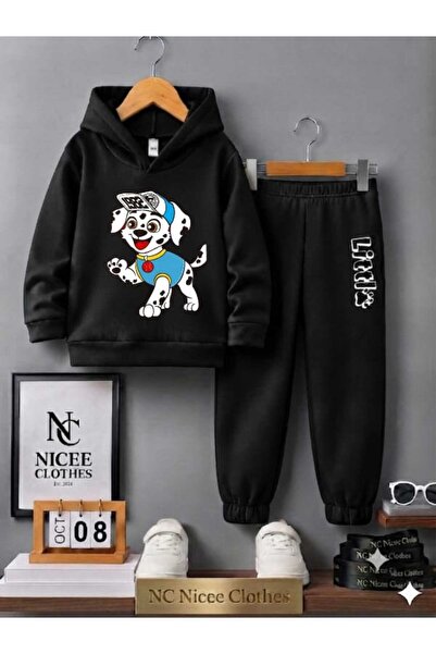 NC Nicee Clothes Children's Unisex Tracksuit Set (Blue with Spotted Dog Print...