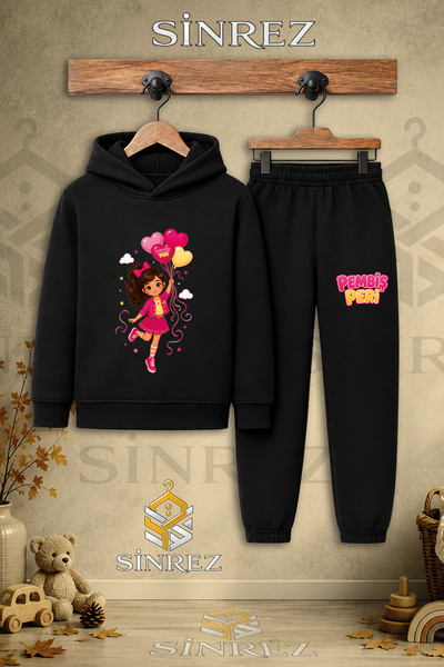 SİNREZ Children's Unisex Single-Piece Pink Fairy with Balloon in Hand Printed...