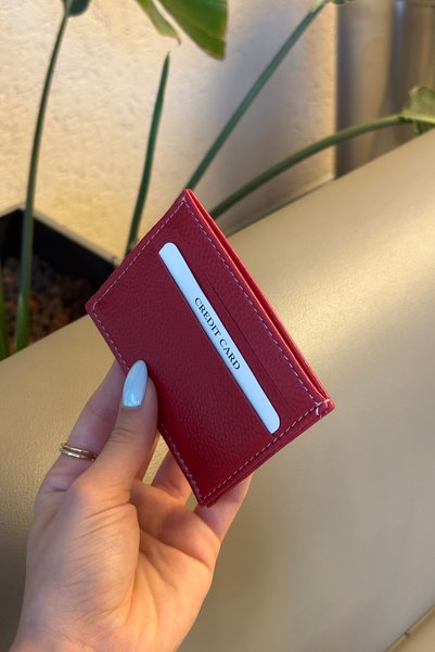 Grsbags Burgundy women's card holder