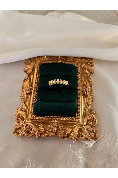 Zirkon Taşlı Gold Yüzük