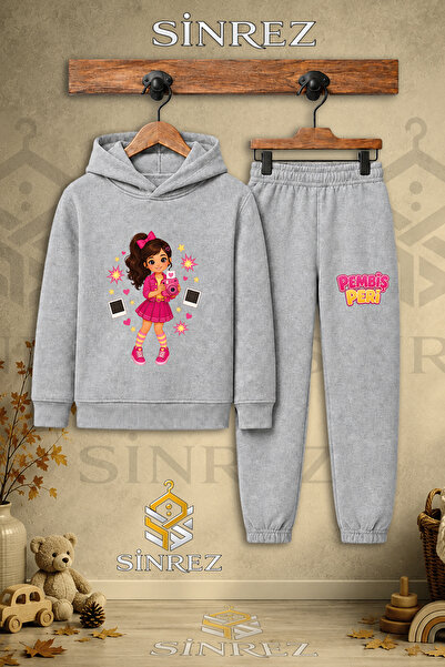 SİNREZ Children's Unisex Single-Piece Pink Fairy Photographer Printed Hooded ...