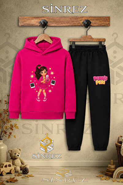 SİNREZ Children's Unisex Single-Piece Pink Fairy Photographer Printed Hooded ...