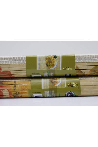 blackleg blackeg Doğal Bambu 6'lı Amerikan Servis Takımı – Hasır Supla, Mutfa...