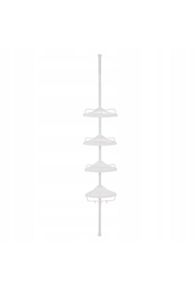 Solplant Raft pentru baie/dus, Vasagle, reglabil, inox, 4 rafturi, alb, 85-30...