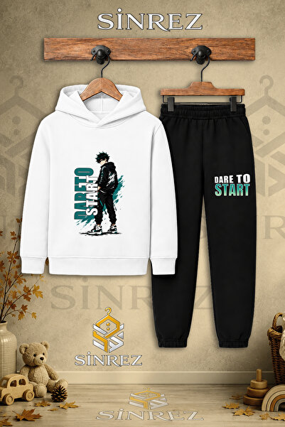 SİNREZ Children's Unisex Single-Piece Dare to Write Text Printed on the Side ...