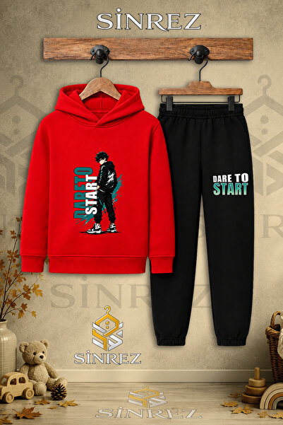 SİNREZ Children's Unisex Single-Piece Dare to Write Text Printed on the Side ...