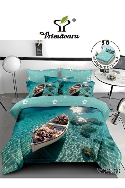 Primavara Lenjerie de Pat Finet 5D cu Cearceaf cu Elastic, Set Complet, Moale...