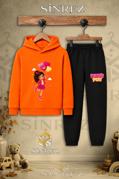 SİNREZ Children's Unisex Single-Piece Pink Fairy with Balloon in Hand Printed...