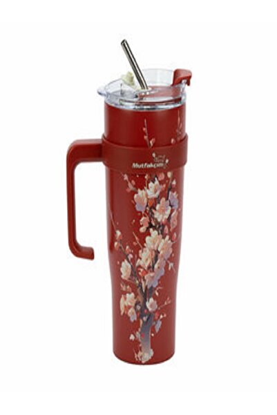 EKO Millioncum Steel Patterned Flask with Straw