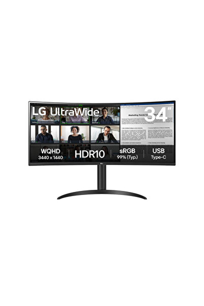 LG Ultra Geniş Monitör 34″ Kavisli, QHD, IPS Paneli, USB-C, HDR10, 75 Hz (34W...