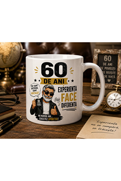 Generic Brand Cana personalizata aniversara 60 de ani „Experienta face difere...