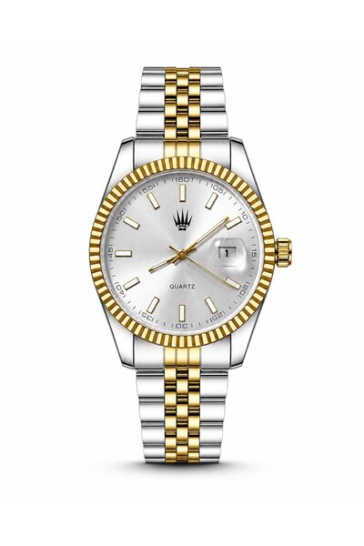 WATCHOFROYAL Kaelor Silver Gold Metallic Steel Wristwatch