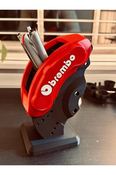 GF3D Fren Kaliperi Tasarımlı Kalemlik Masaüstü Organizer 3D Baskı