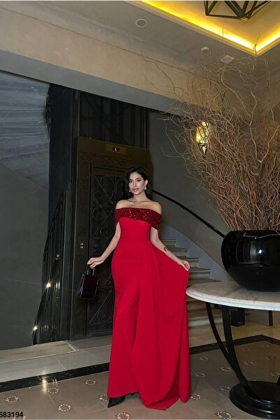 Euro Class Crepe Fabric Strapless Fish Cut Evening Dress