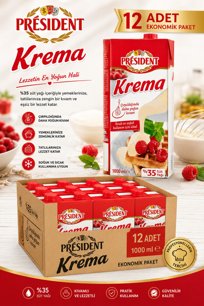 President Krema 1LTx12 adet