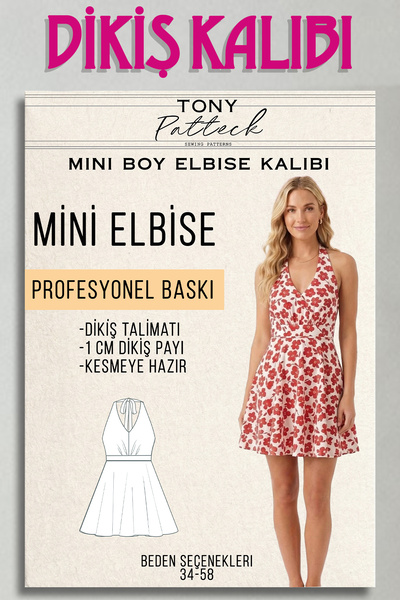 Tony Patteck Mini Boy Elbise (EL2) - Hazır Dikiş Kalıbı (34-58 Beden Seçenekl...