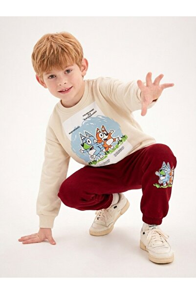 JABBER Çocuk Alt - Üst Takım Sevimli Köpekler Baskılı Sweatshirt ve Pantolon Set