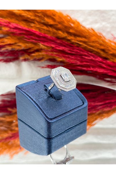 Livora Jewelry 925 Ayar Gümüş Pırlanta Montür Baget Kesim Zirkon Taşlı İri Bo...