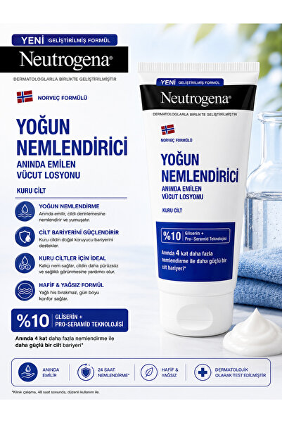 Neutrogena Yoğun Anında Emilen Vücut Losyonu Kuru Ciltler 75 ml