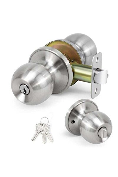 Generic Keyed Ball Knob Door Lock with 3 Keys and Adjustable Tongue 60/70mm f...
