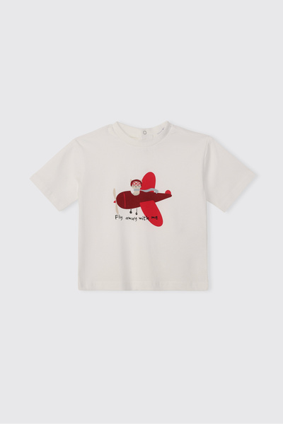Panço Baby Boy Printed Short Sleeve White T-Shirt