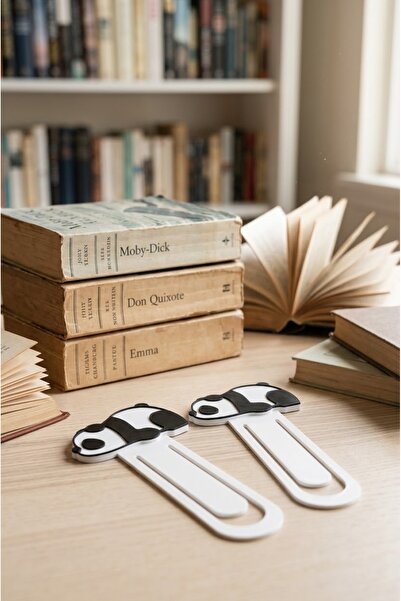 STRAWLİN MAISON Set of 2 Cute Panda Figured Bookmarks – Flexible and Practica...