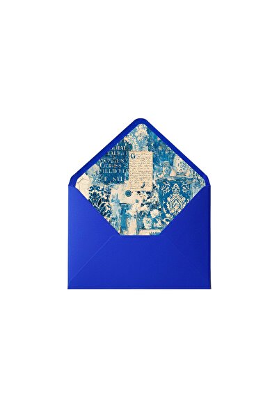 Bazen Defter Nostalji Desenli Mavi Zarf