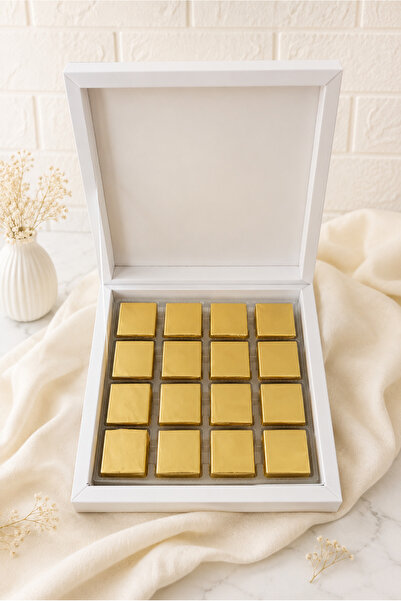 belchocolate 48 Adet Gold Madlen Çikolata ve Beyaz Kutu