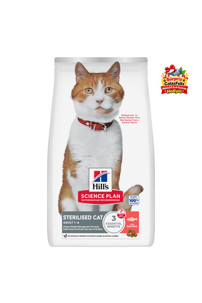 Hill's Science Plan Somon Kısırlaştırılmış Yetişkin Kedi Maması 3KG / Sürpriz...