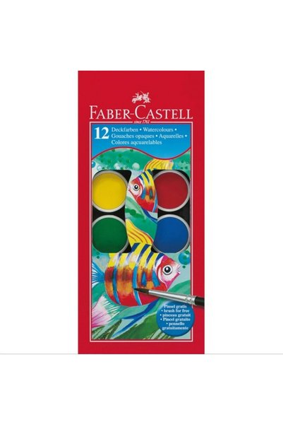Faber Castell Νερομπογιές Σετ 12 Χρώματα (125012)
