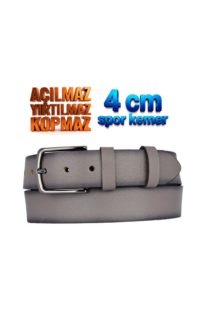GoDeri 100% Genuine Leather, 4 cm Non-Opening Gray Denim Belt, Linen Belt 4Cm...