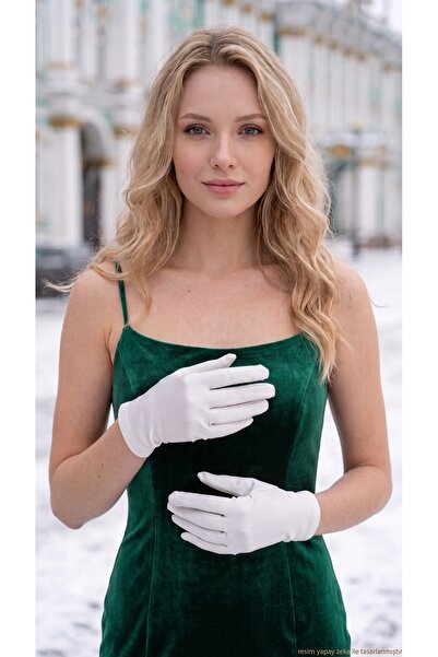 Massaltay Satin Lycra Short Bridal Gloves Dance Opera Prom Costume Gloves Wed...